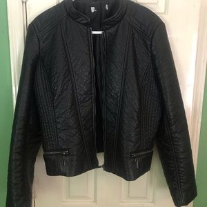 Pebbled Vegan Leather Jacket